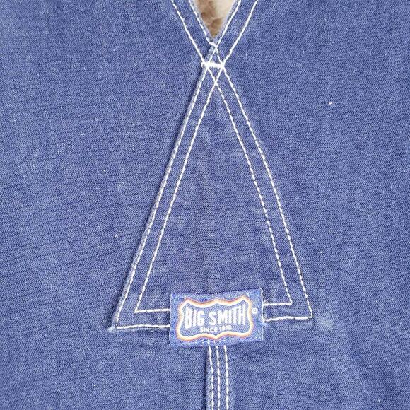 Big Smith Men's Carpenter Bib Overalls Size 40x32 Dark Wash Denim Cotton Farm - Picture 7 of 11